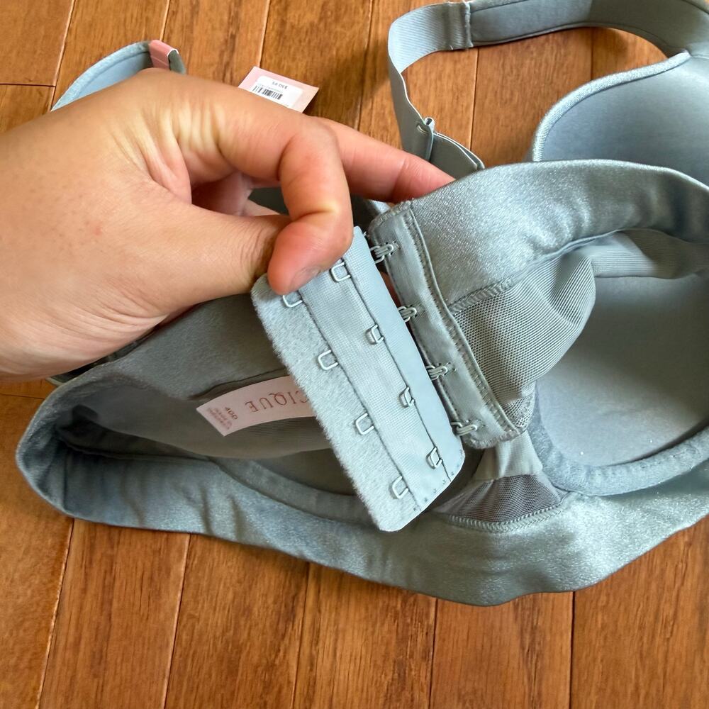 Cacique | Satin Green Metallic Lightly Lined Balconette Sz 40D Underwire Bra - Picture 6 of 7